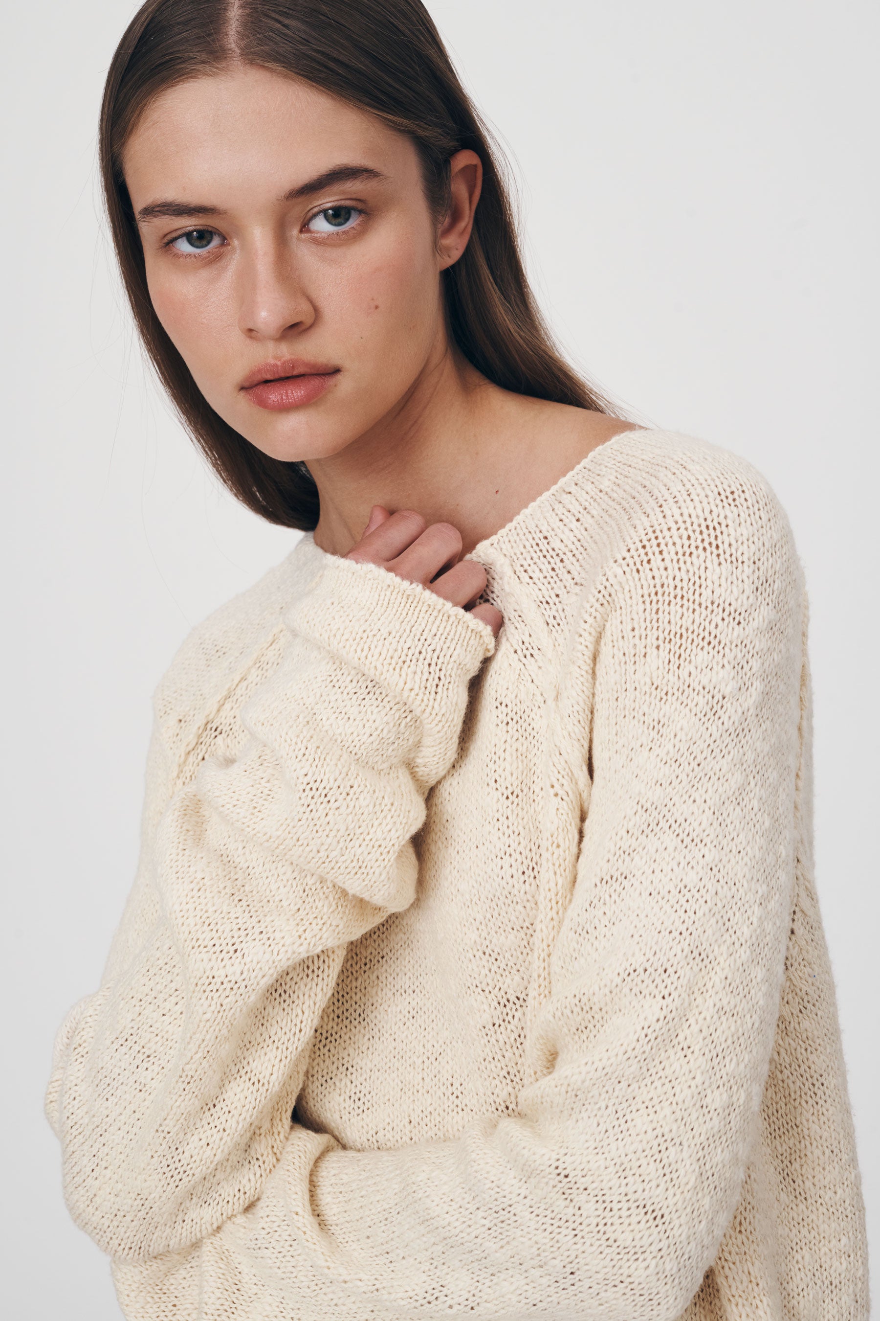 Elodie Knit Jumper in Creme ROWIE Knitwear ROWIE The Label