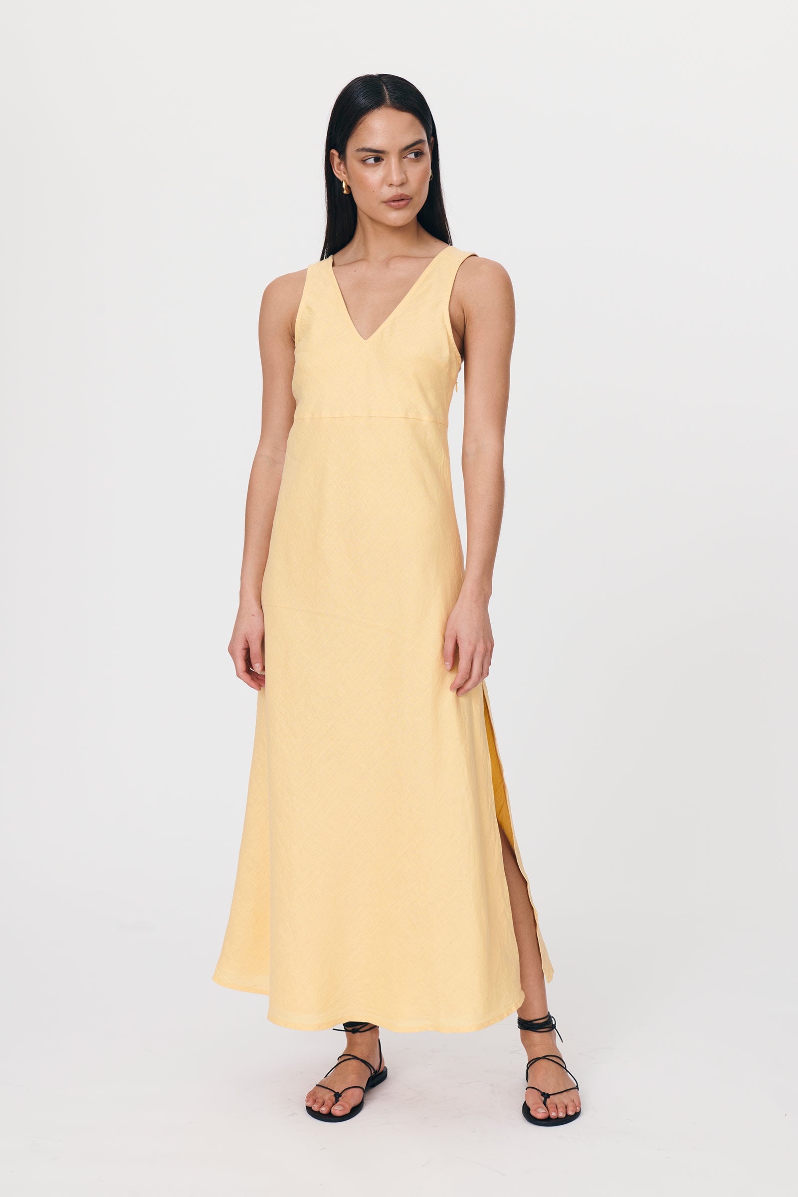 Regina Linen Maxi Dress