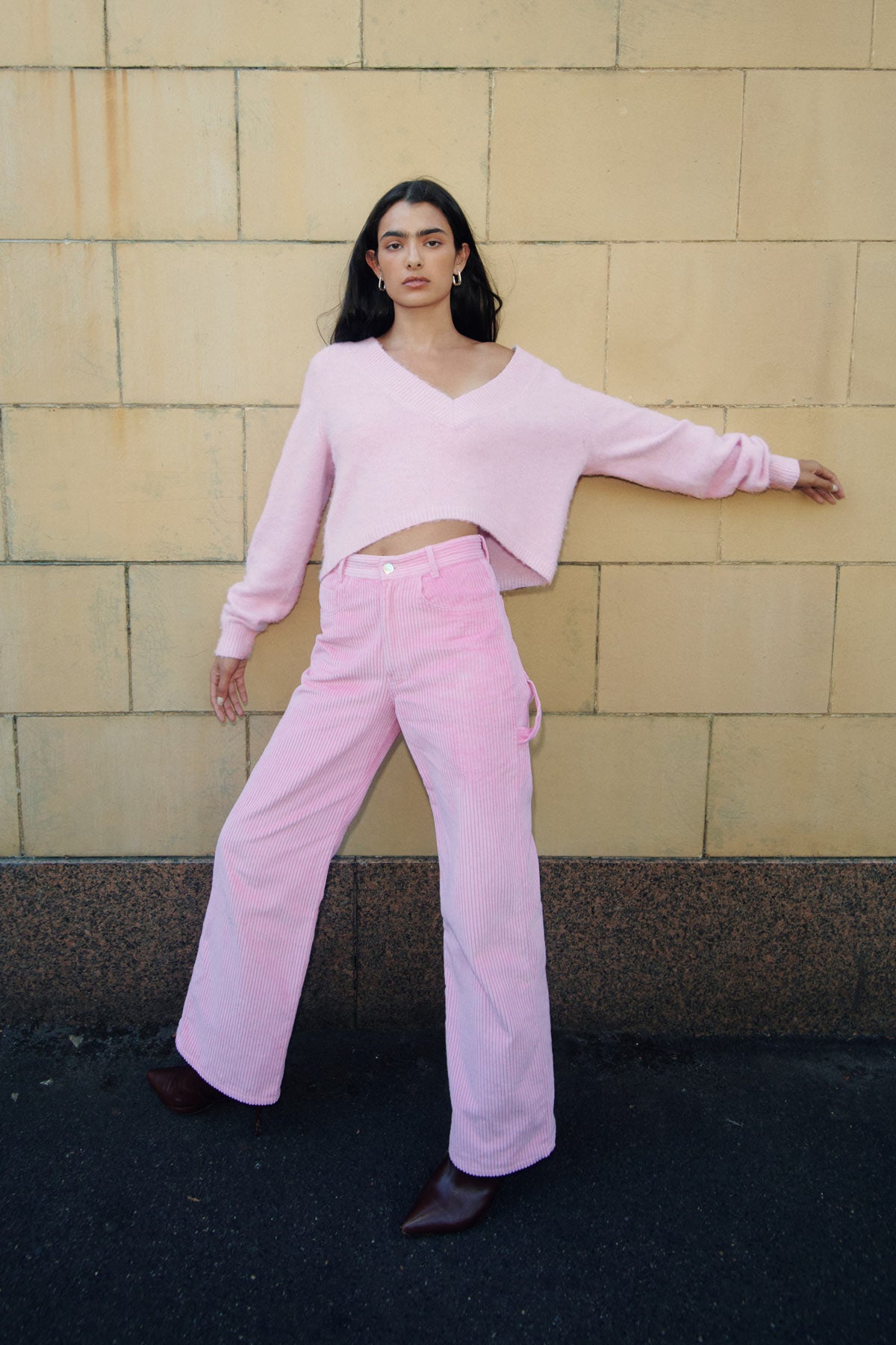 Pink cord jeans clearance