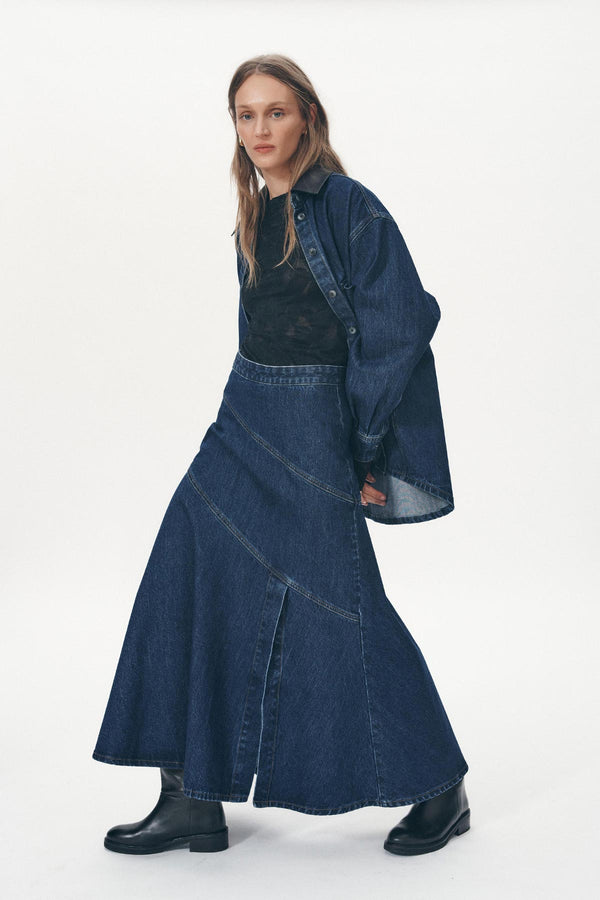 Thea Denim Midi Skirt