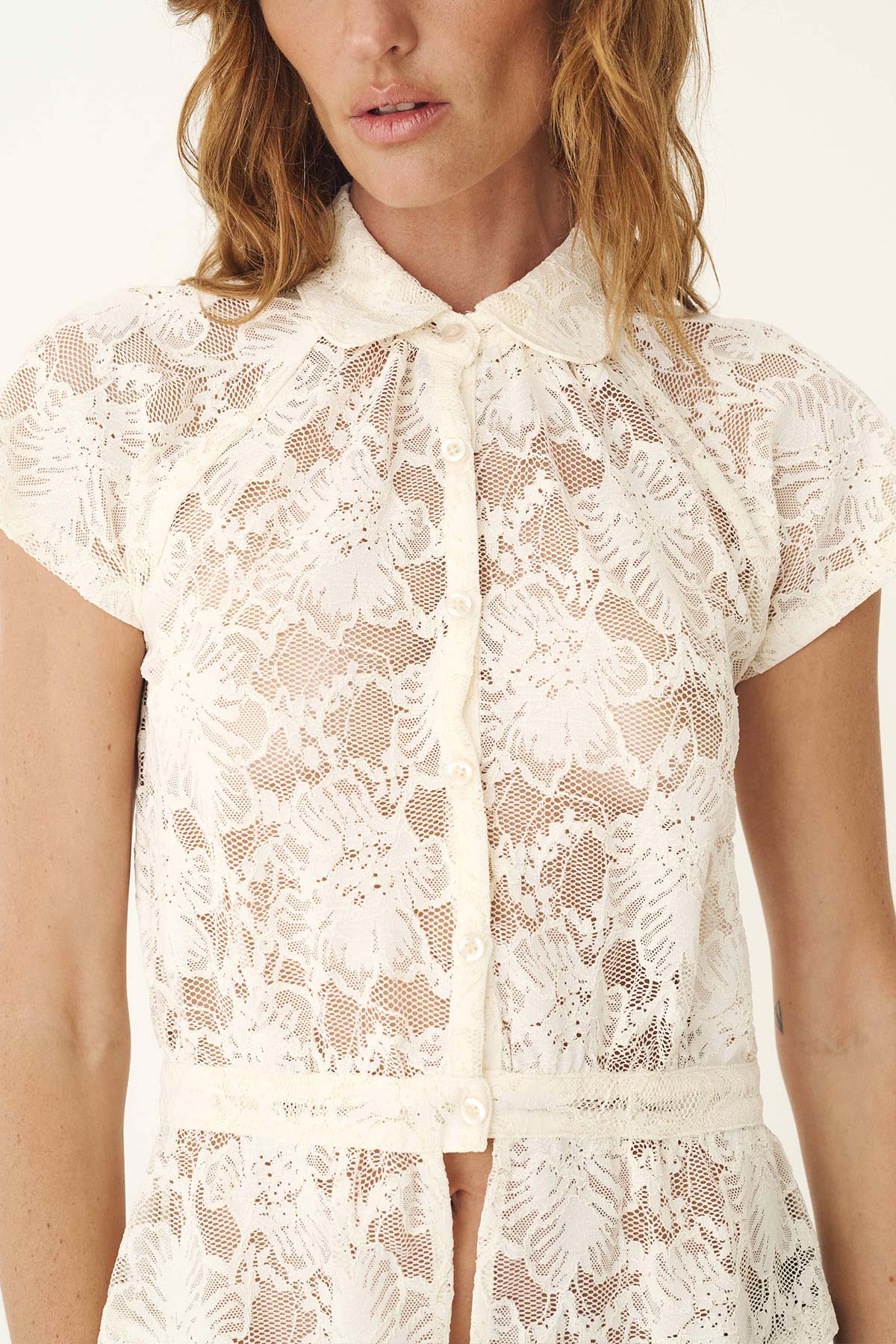 Allie Lace Peplum Blouse