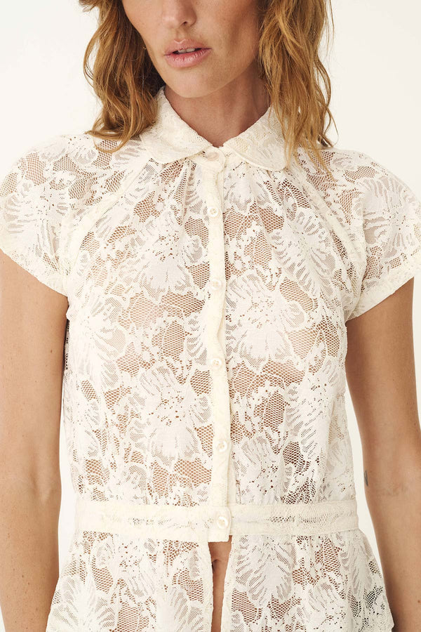 Allie Lace Peplum Blouse