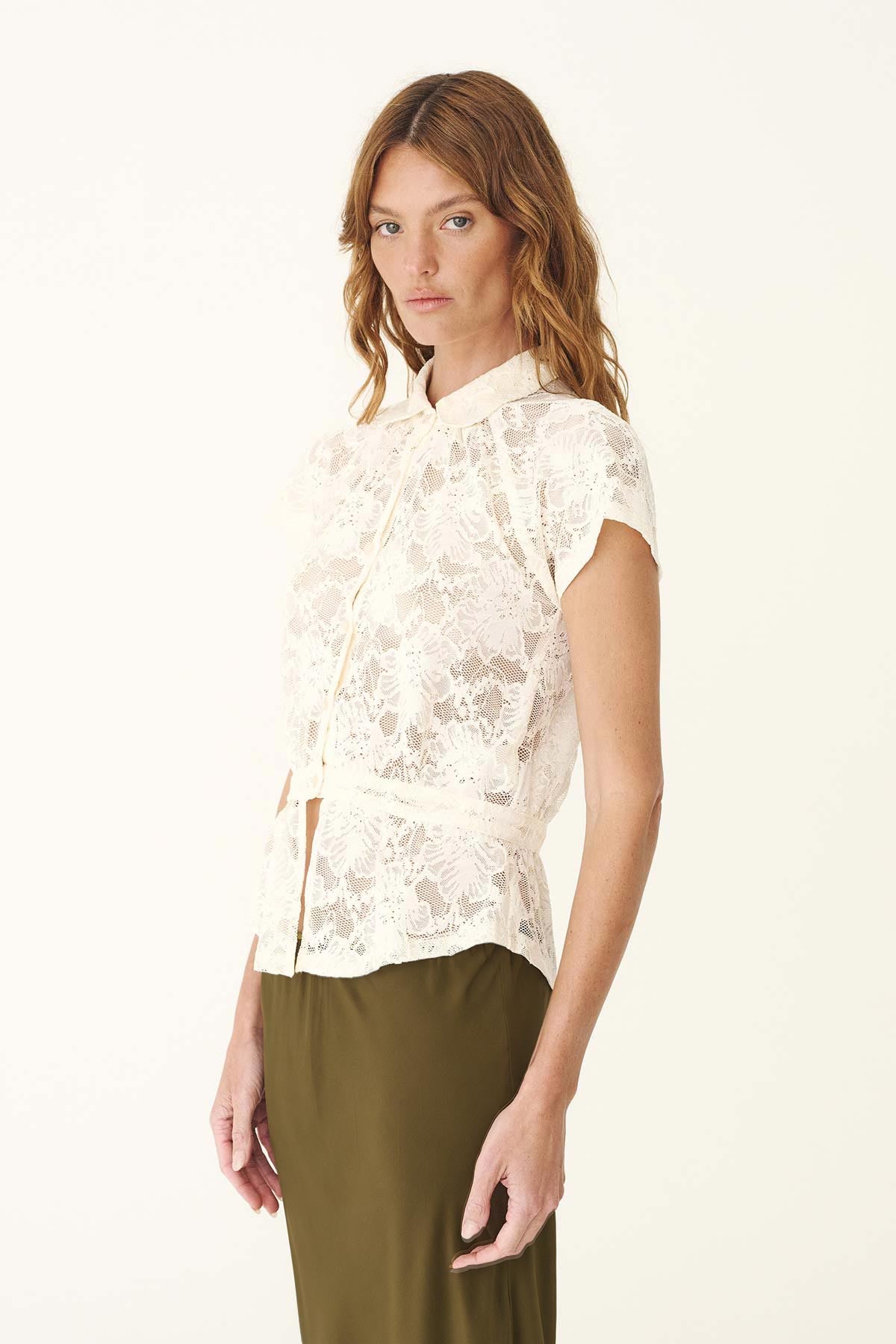 Allie Lace Peplum Blouse