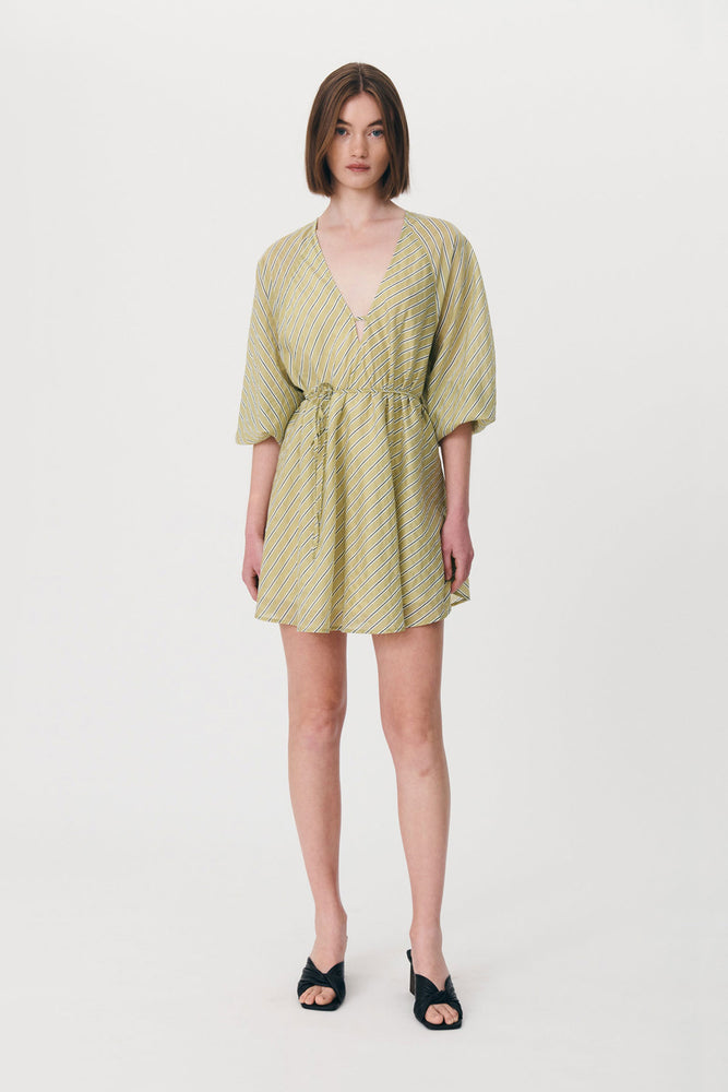 Amelia Stripe Mini Dress Pistachio