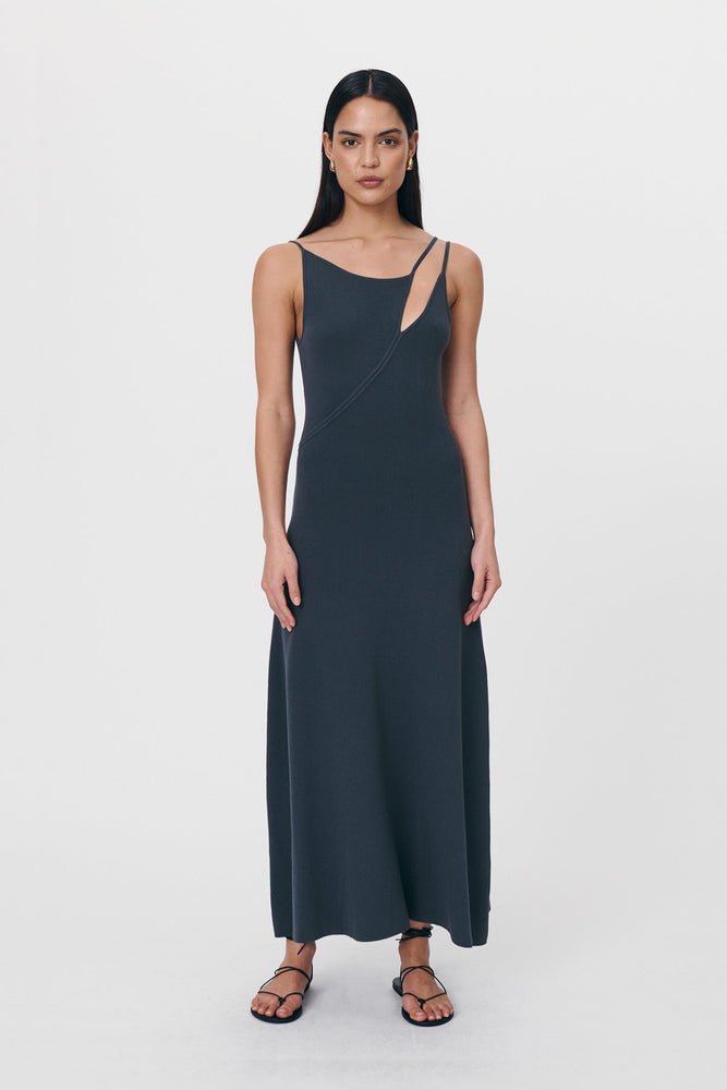 Astrid Knit Midi Dress Steel