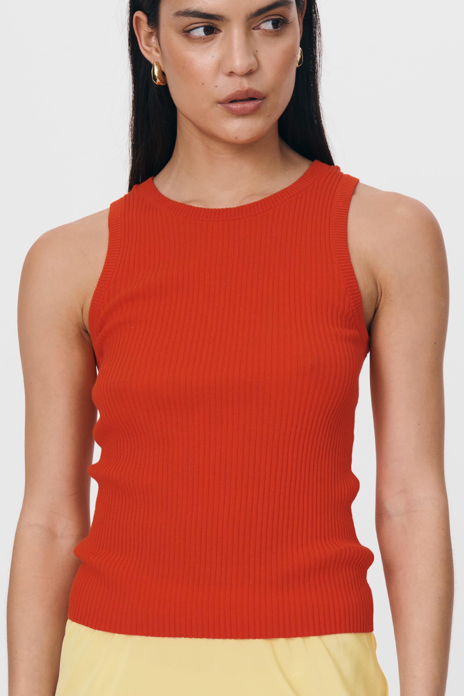 Avery Knit Tank Aperol Red