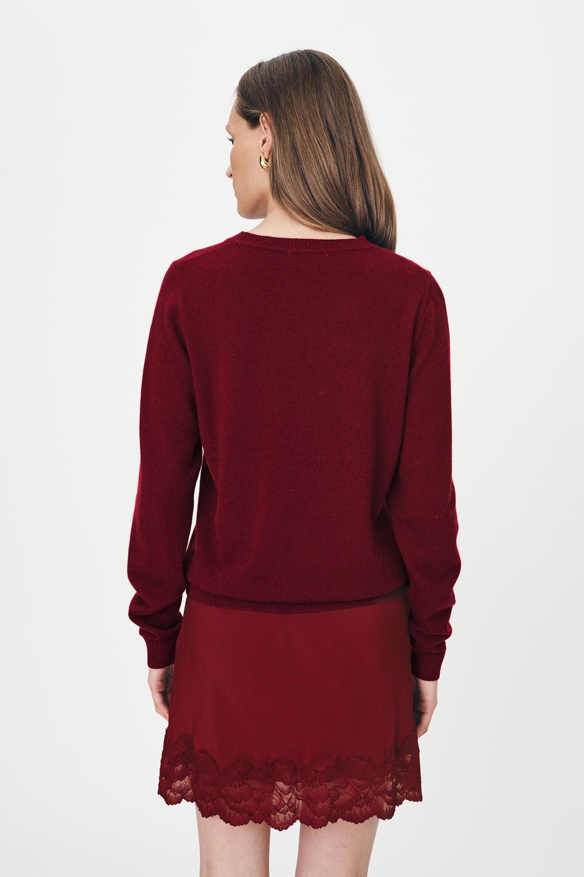 Axel Merino Knit Top in Merlot Red | ROWIE Tops – ROWIE The Label