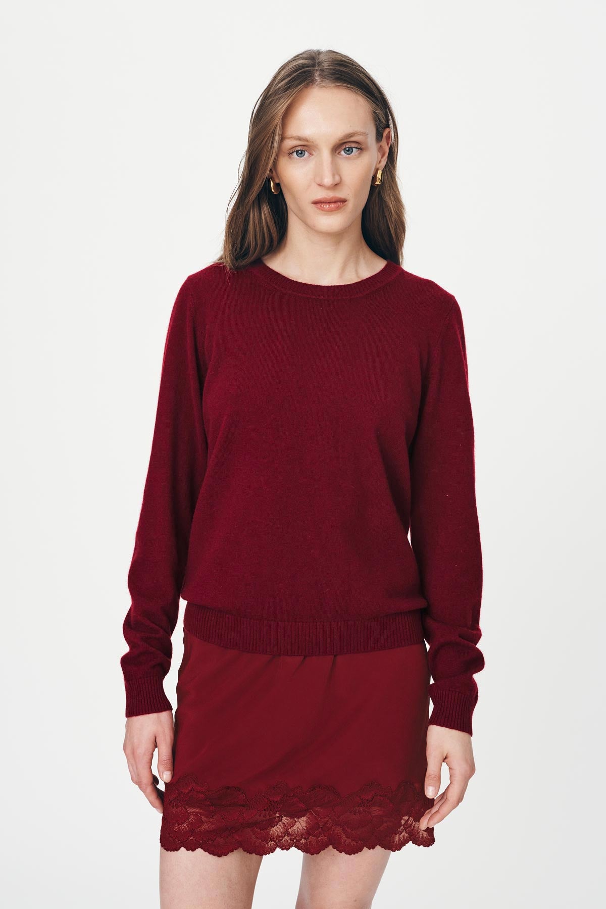 Axel Merino Knit Top in Merlot Red | ROWIE Tops – ROWIE The Label