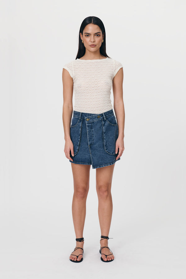Bria Organic Denim Mini Skirt