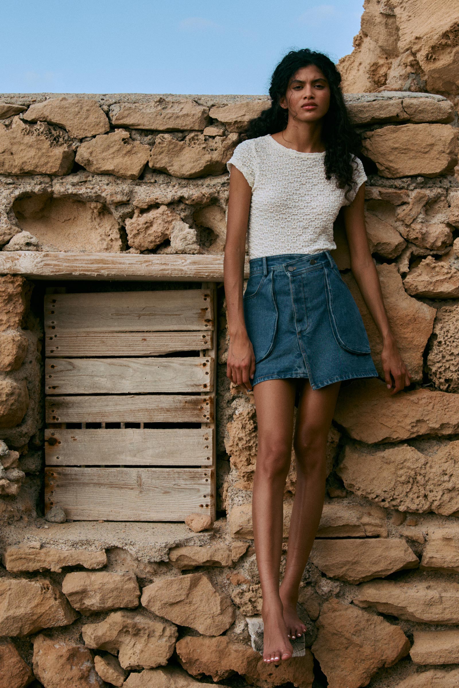 Bria Organic Denim Mini Skirt