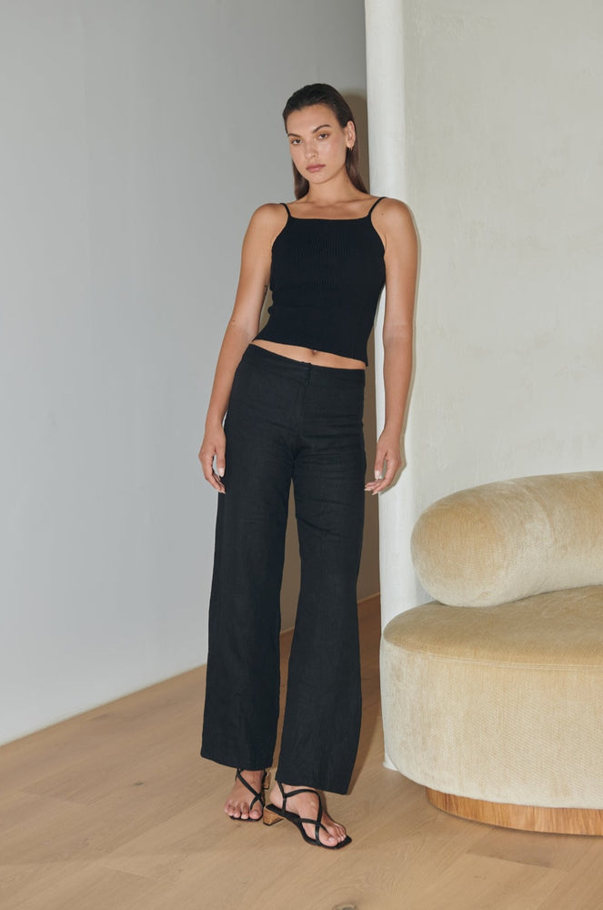 Caspian Linen Pants Noir