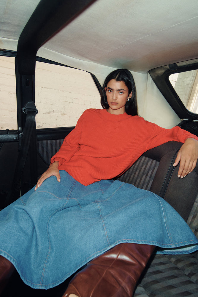 Darius Knit Jumper Crimson Red