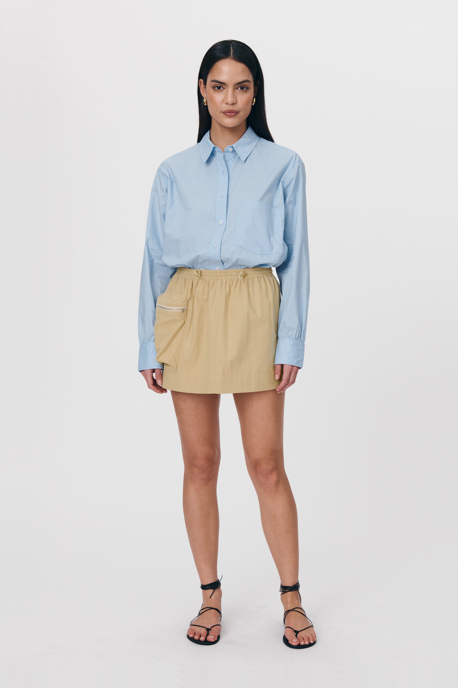 Drew Cargo Mini Skirt Khaki
