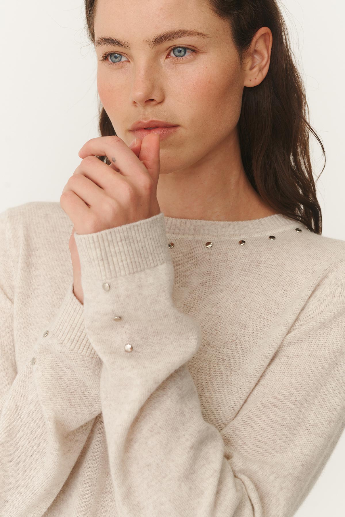 Emaline Stud Merino Knit Top