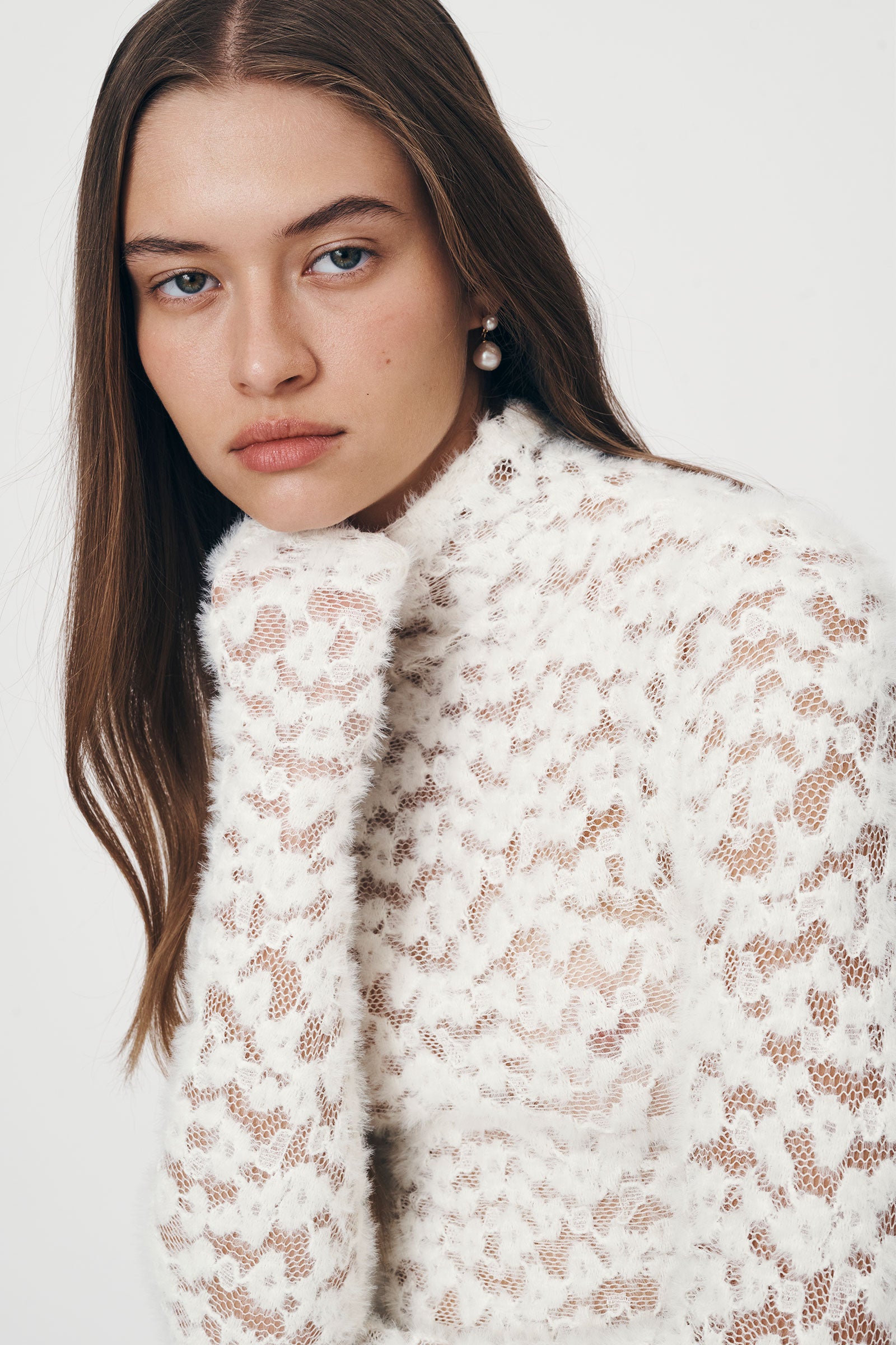 Galo Fuzzy Lace Top