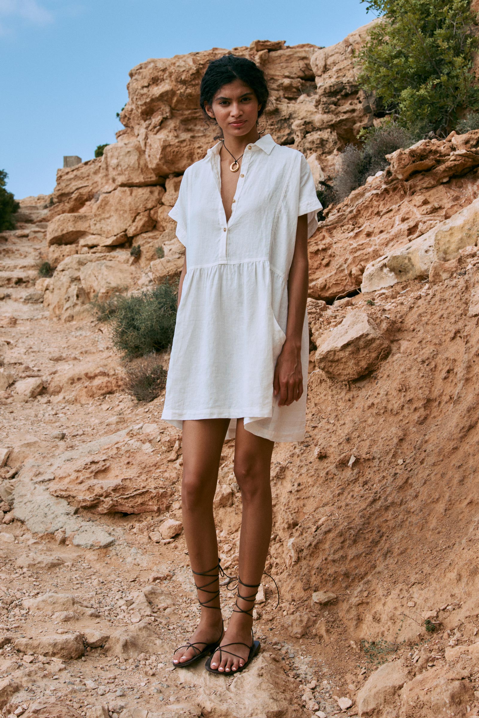 Gina Linen Mini Dress