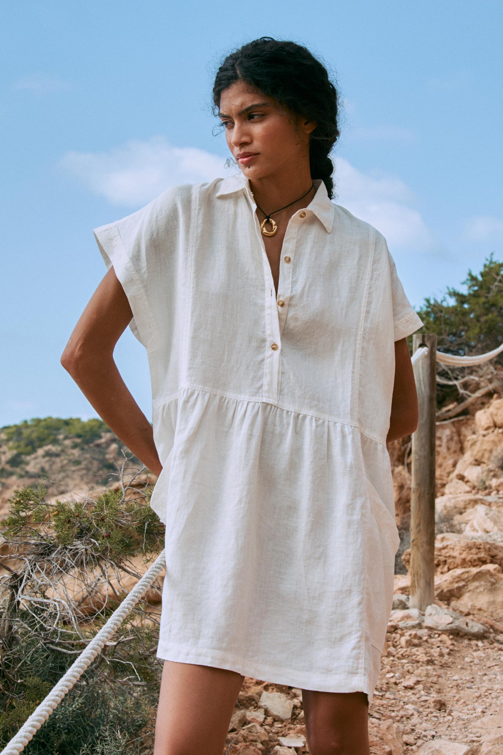 Gina Linen Mini Dress