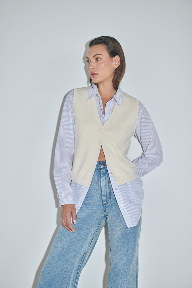 Goldie Knit Vest Creme