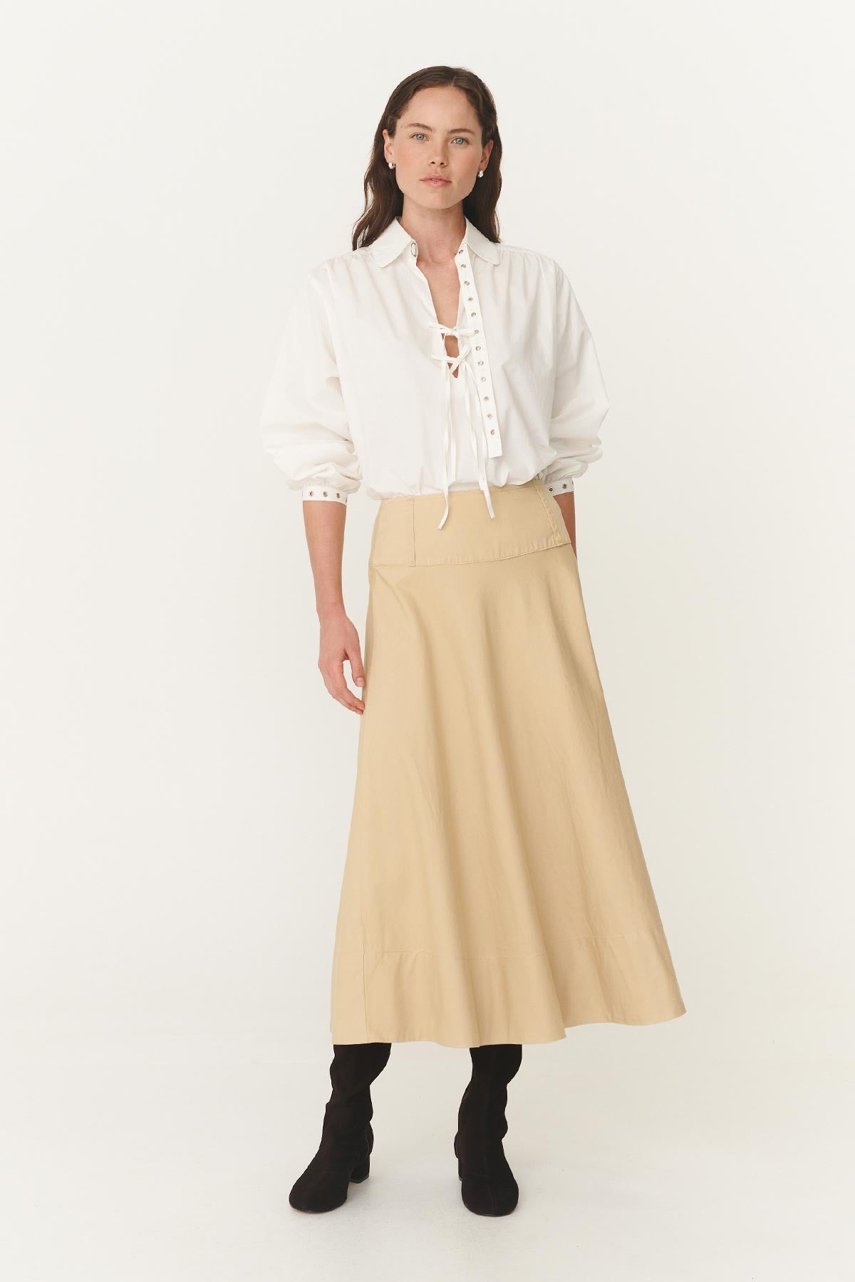 Anouk Midi Skirt in Khaki