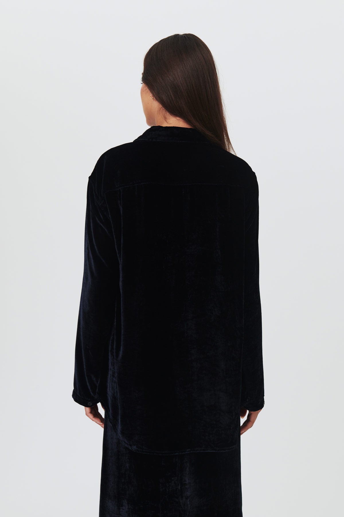 Jodi Silk Velvet Shirt Jacket Noir
