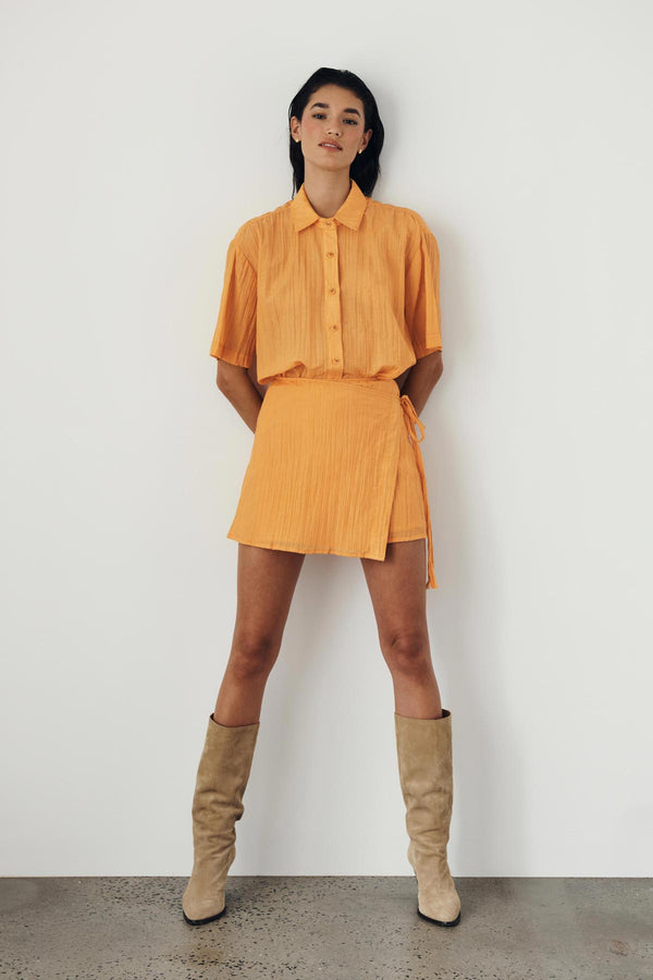 Jole Silk Mini Wrap Skirt