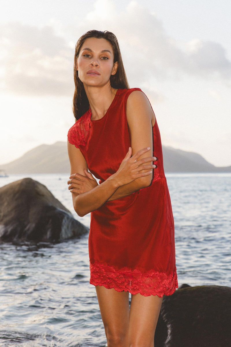 Lily Silk Lace Mini Dress