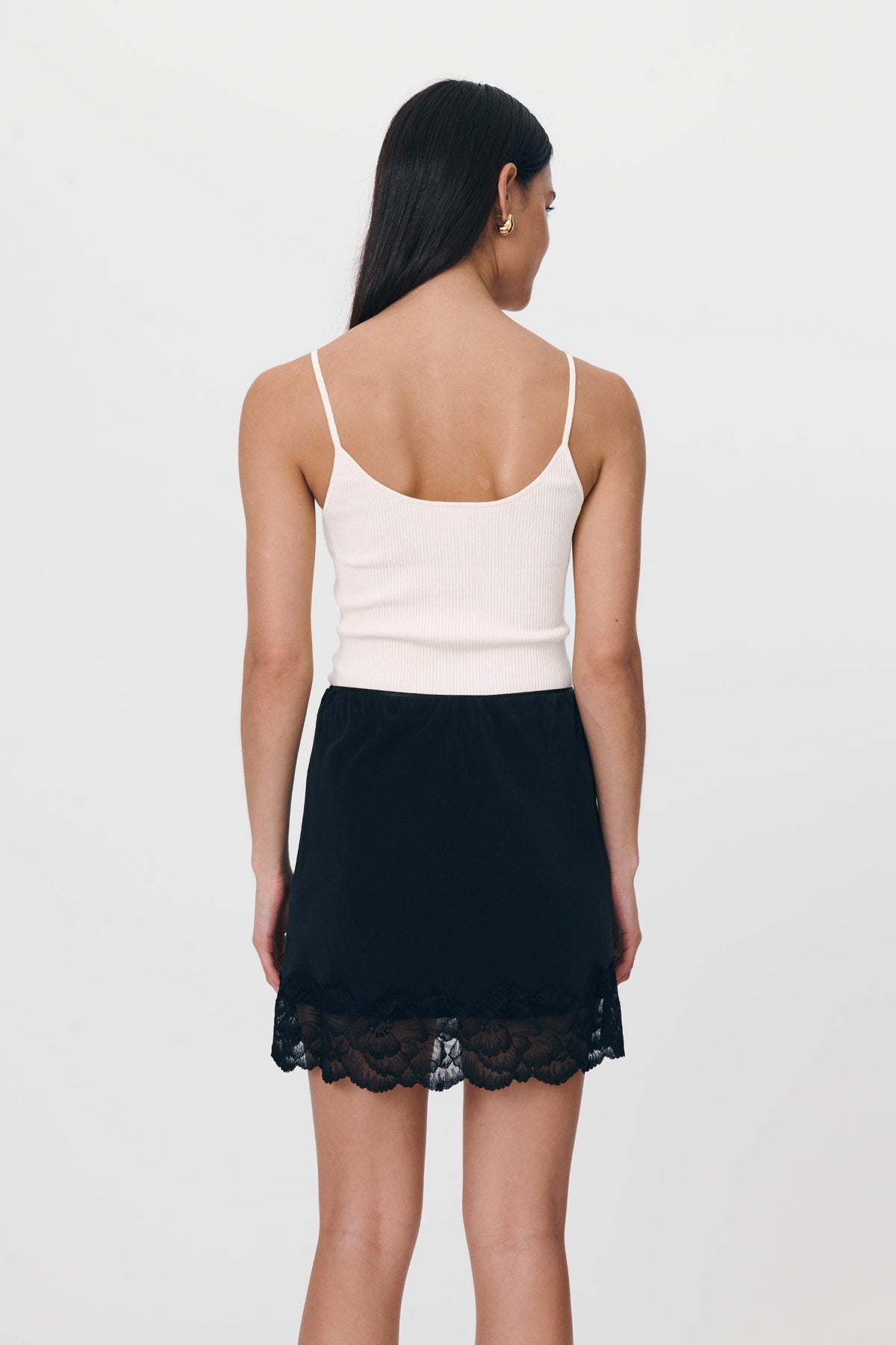 Marina Silk Mini Skirt in Noir | ROWIE Skirts – ROWIE The Label