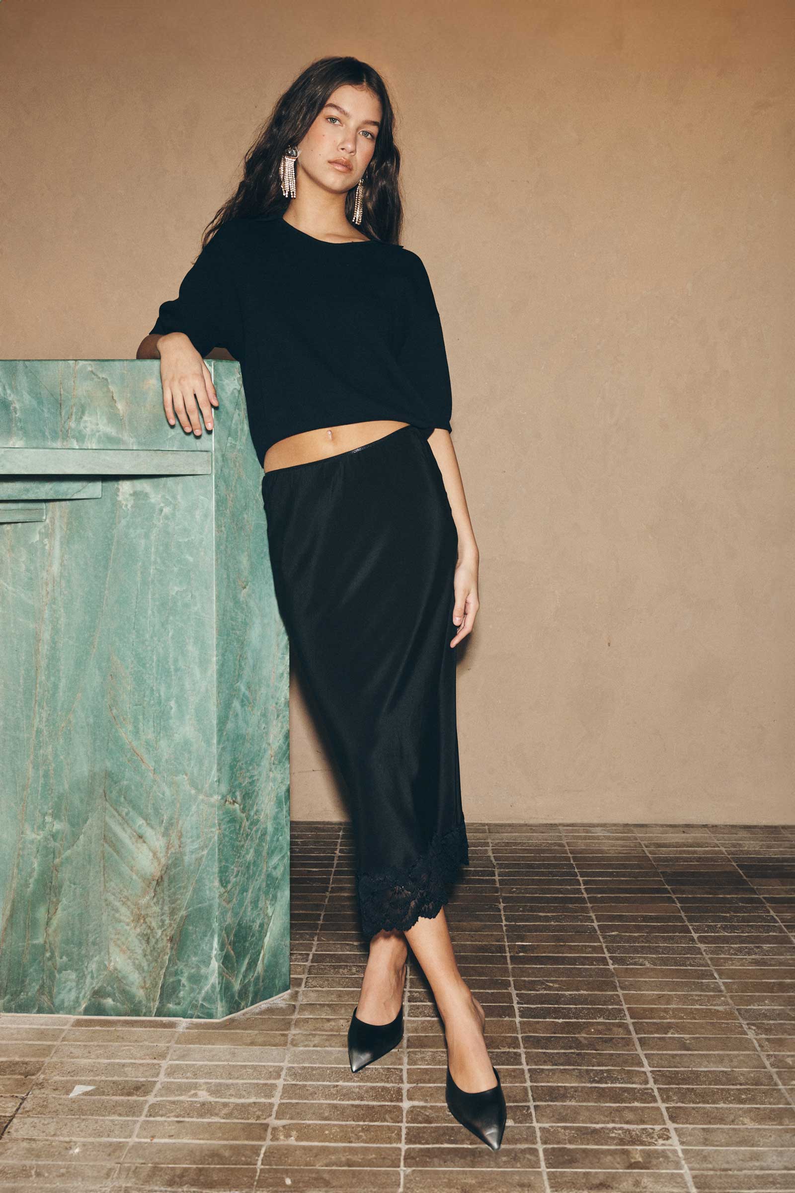 Marina Silk Midi Skirt