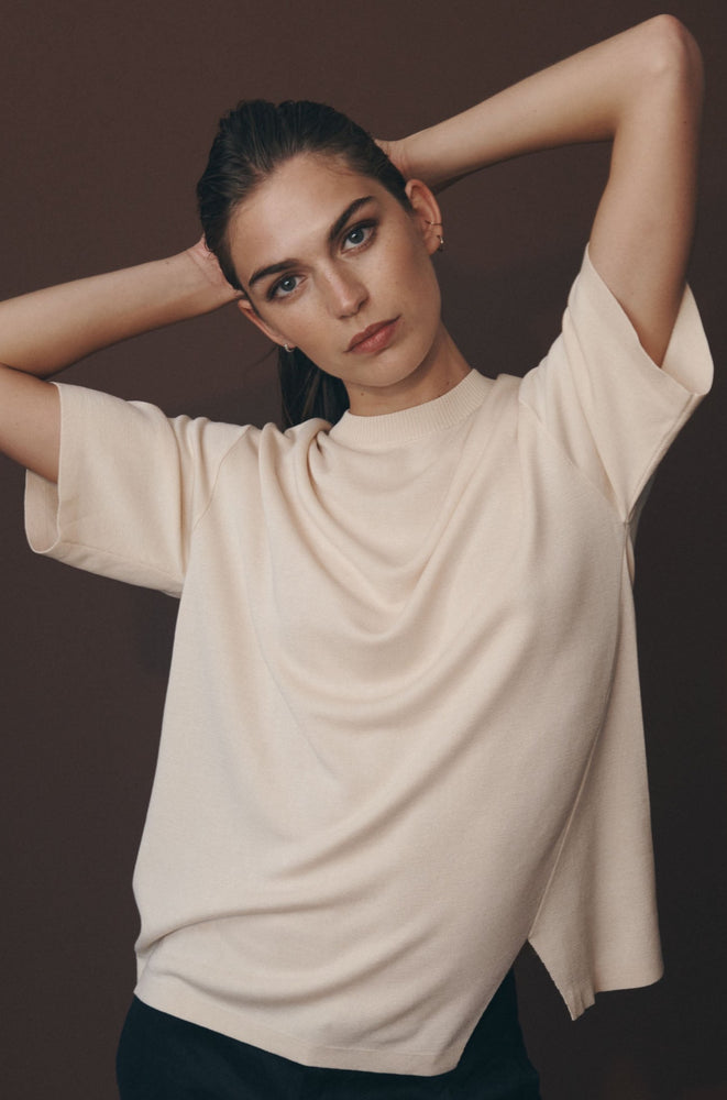 Marta Knit Tee Creme