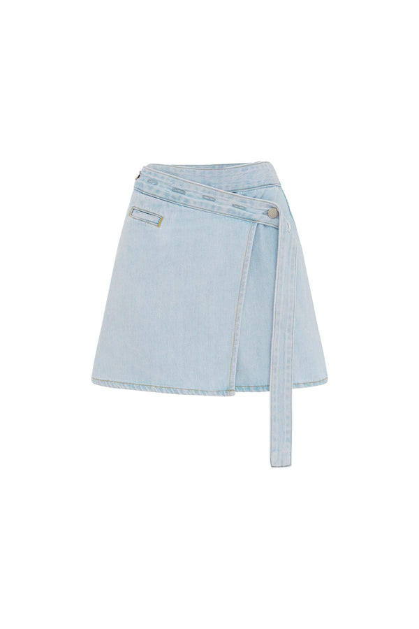 Melissa Denim Mini Wrap Skirt