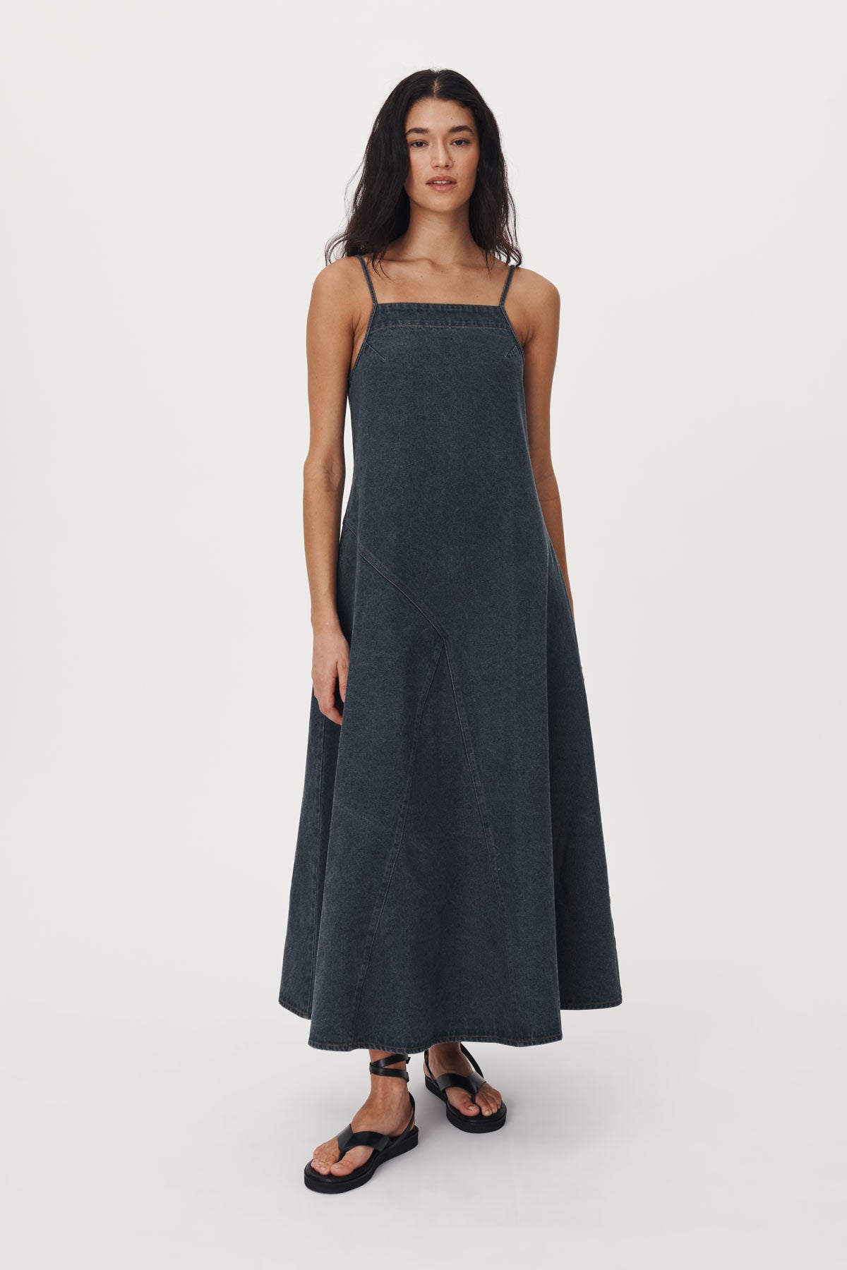 Nialley Organic Maxi Dress in Charcoal | ROWIE Dresses – ROWIE The