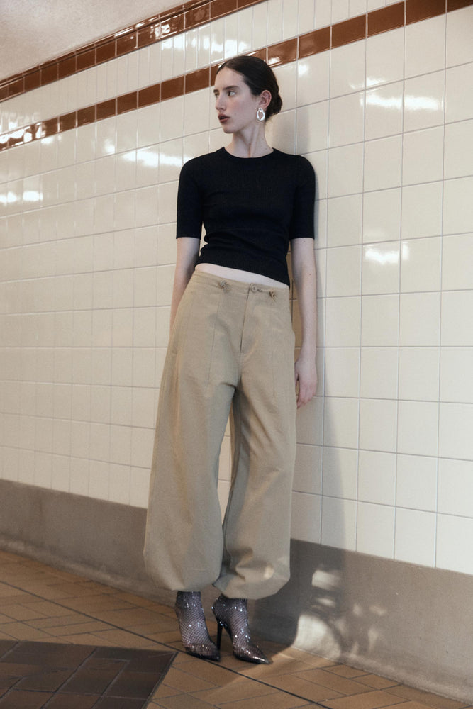 Parachute Pants Ecru Olive