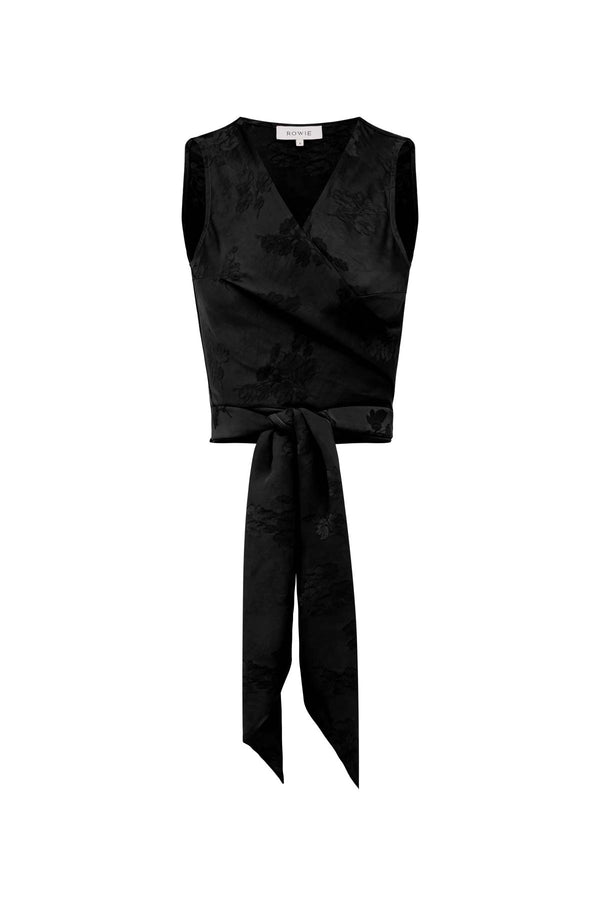 Cloudia Jacquard Wrap Top