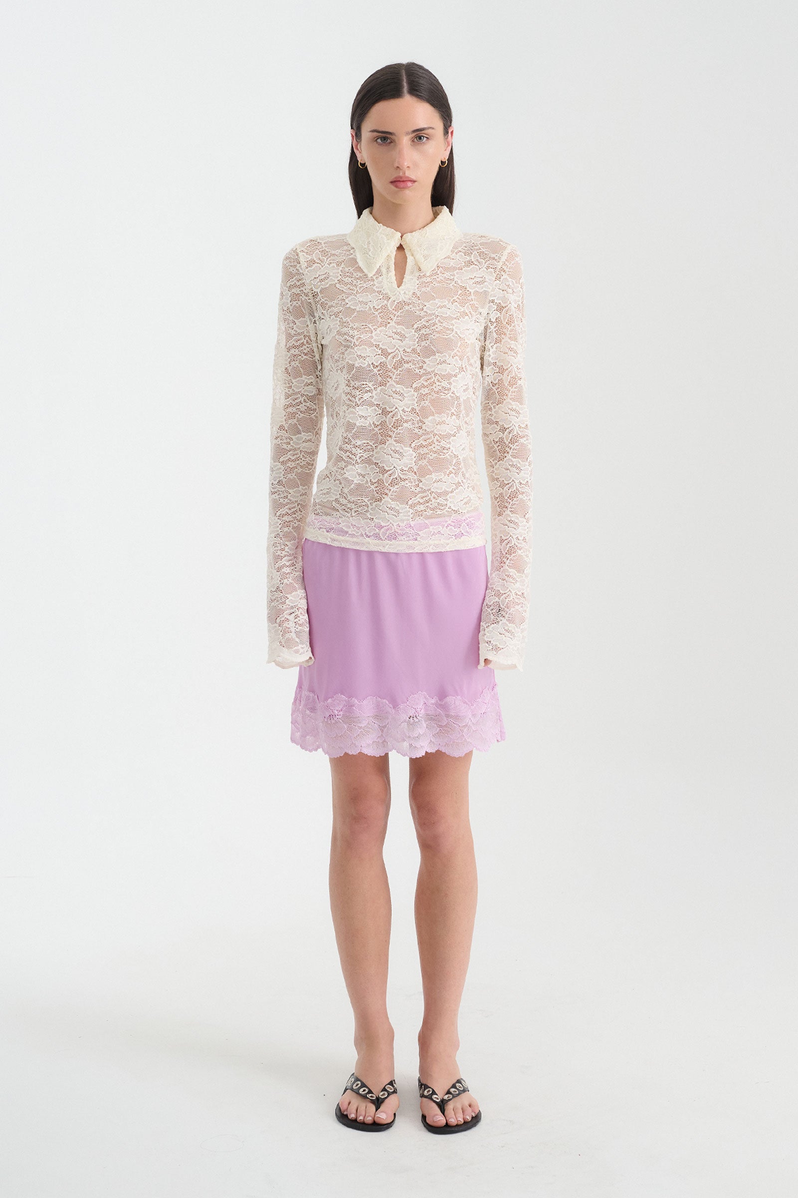 Marina Silk Mini Skirt in Orchid Pink