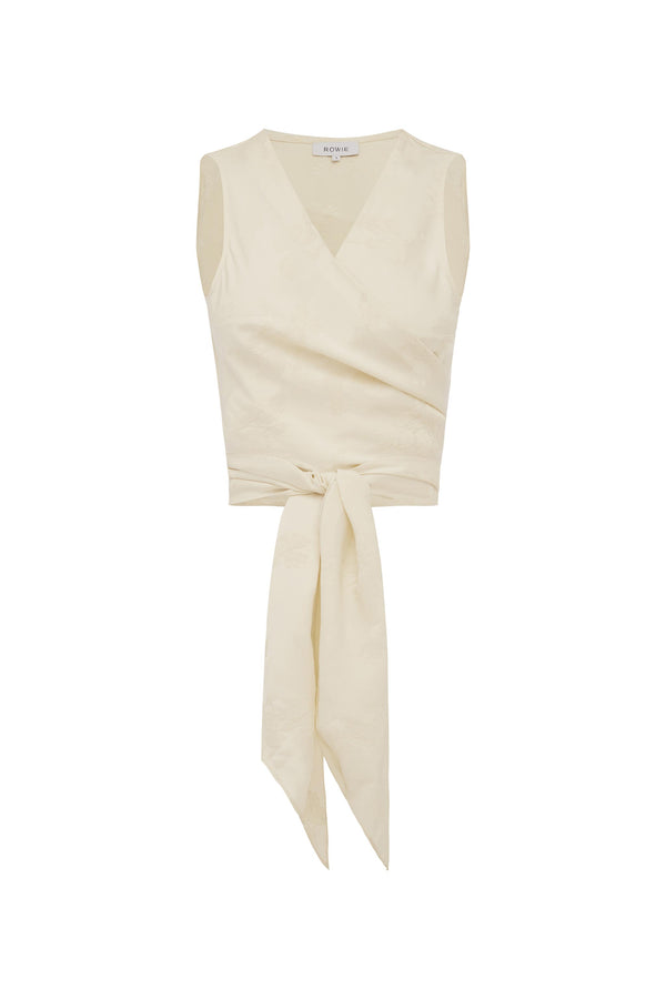 Cloudia Jacquard Wrap Top