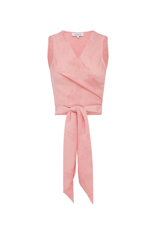 Cloudia Jacquard Wrap Top