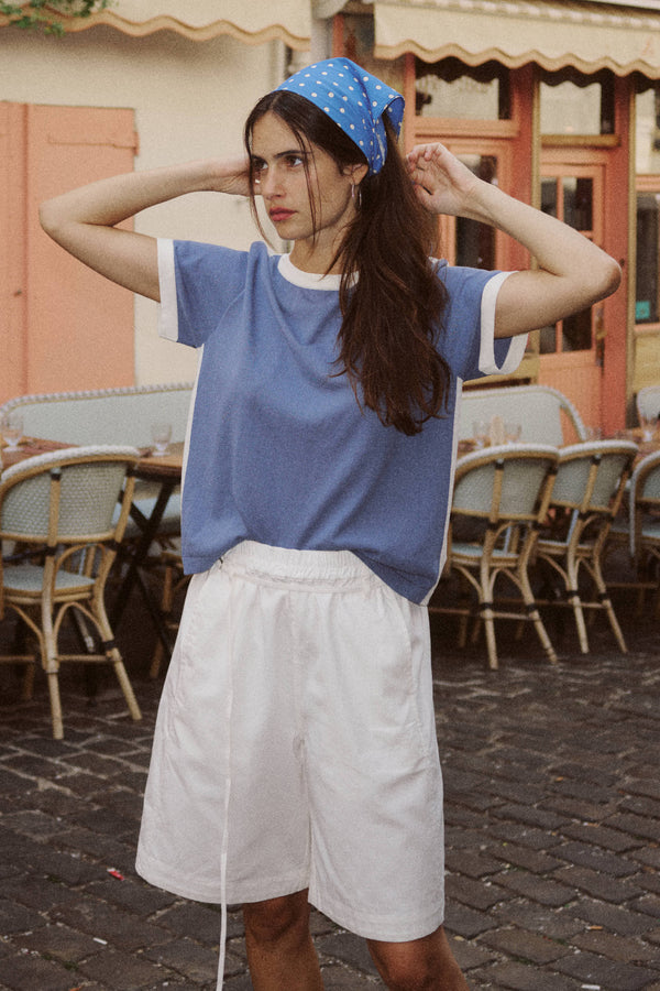 Rania Contrast Knit Tee