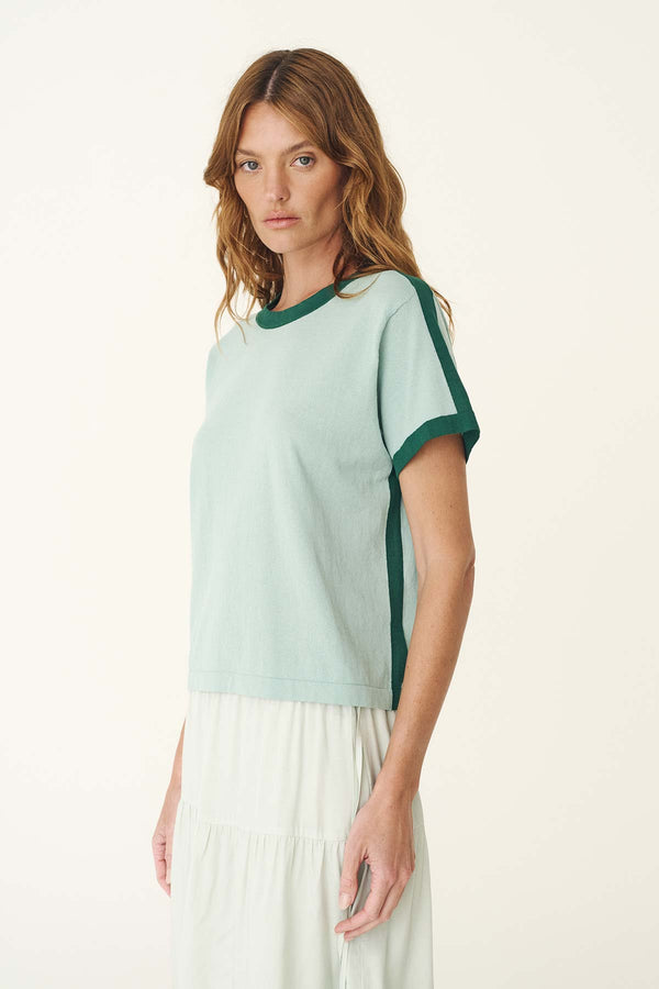 Rania Contrast Knit Tee