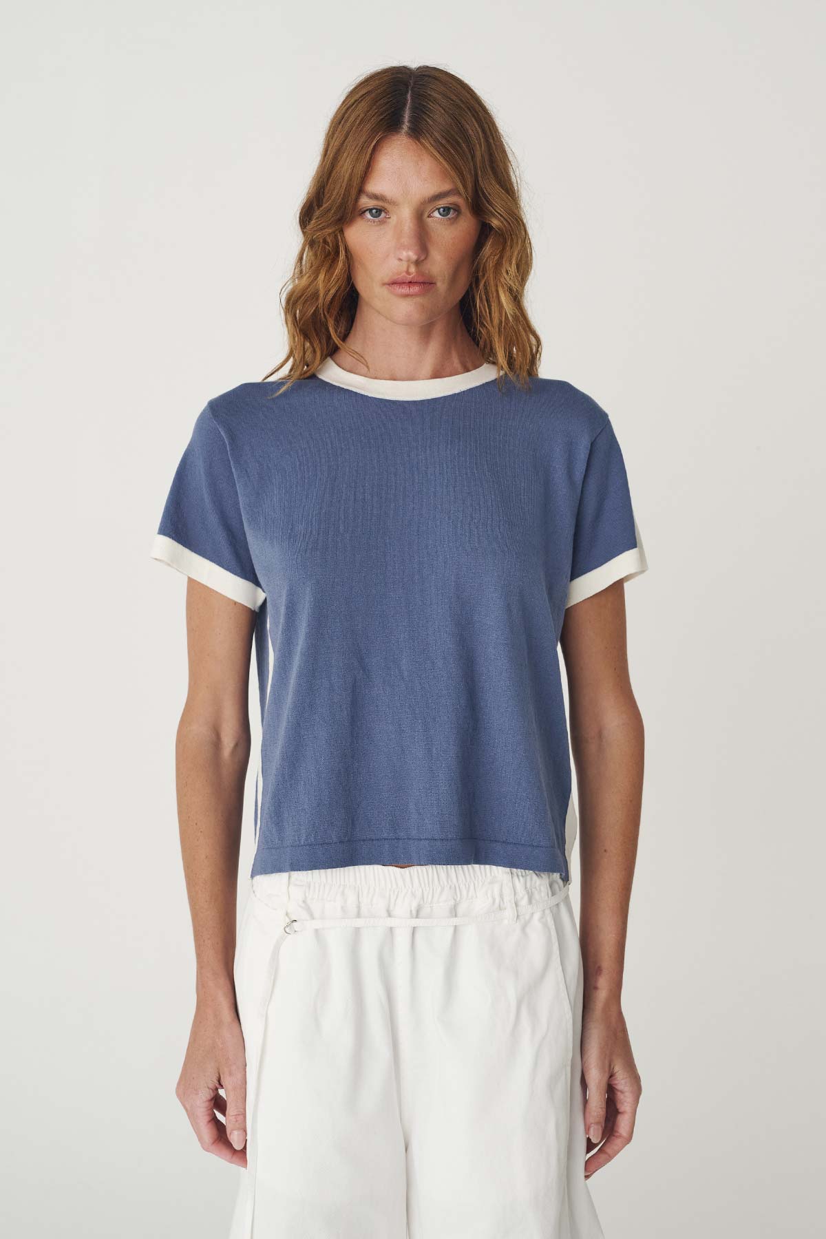 Rania Contrast Knit Tee