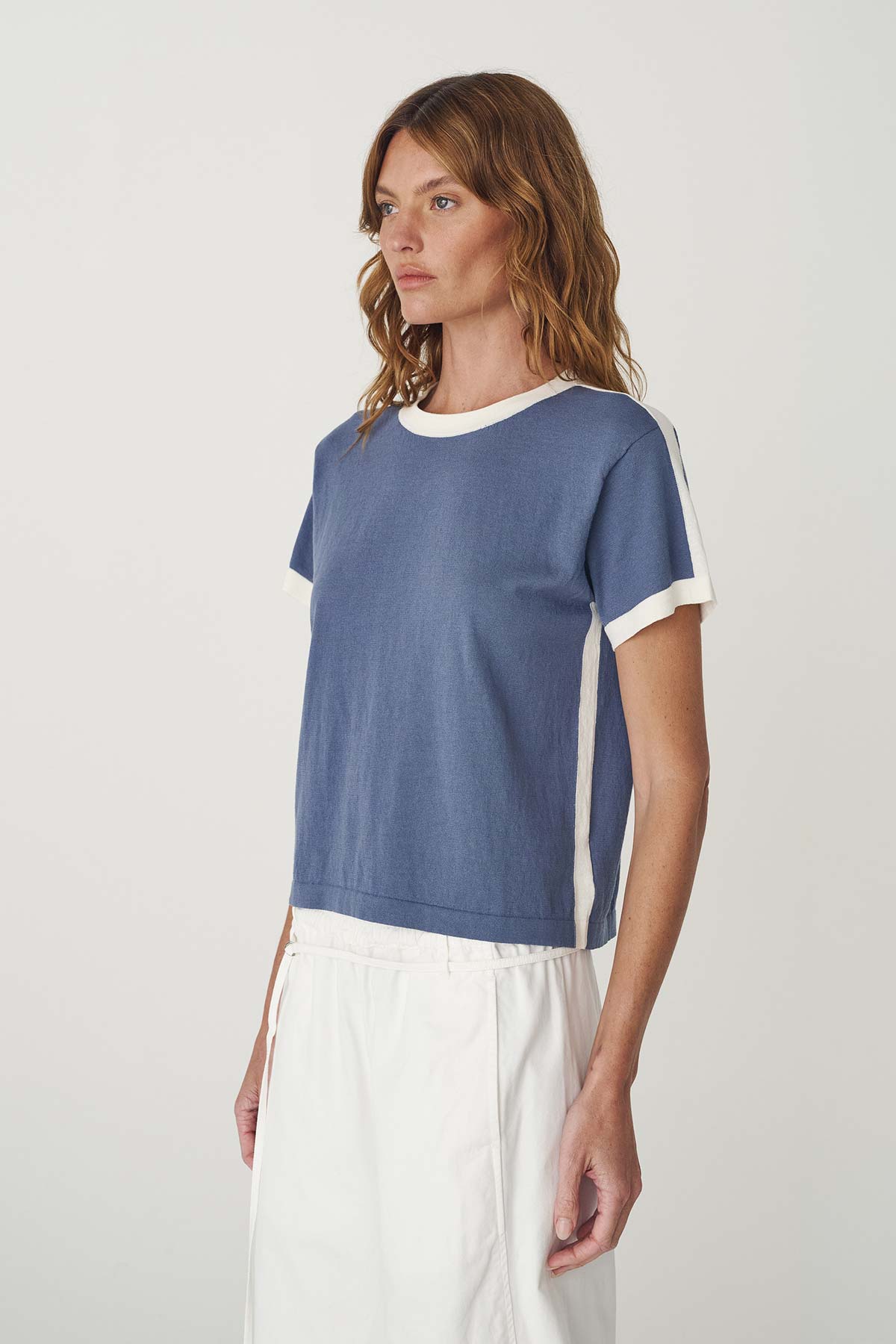 Rania Contrast Knit Tee