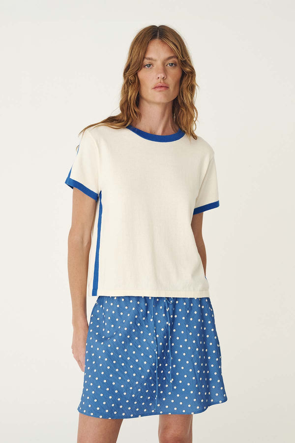 Rania Contrast Knit Tee