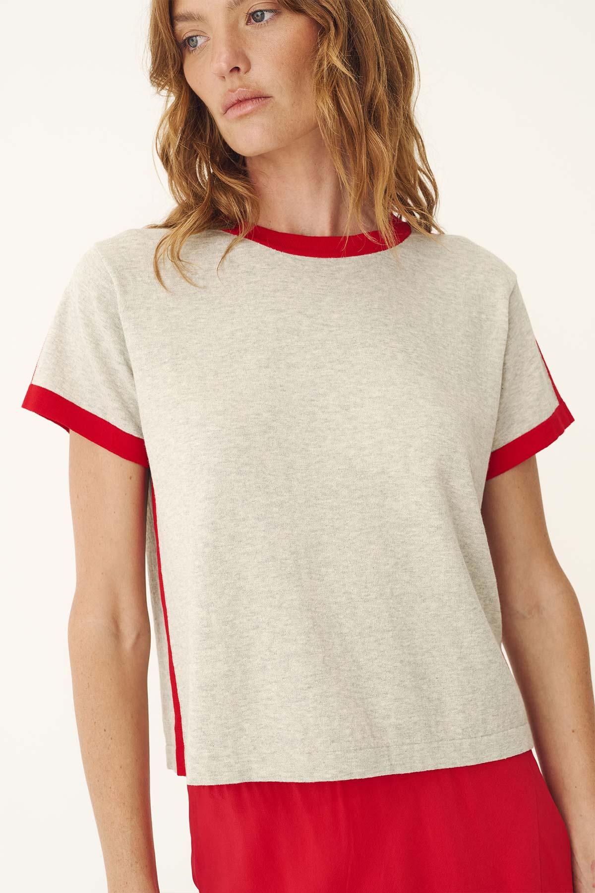 Rania Contrast Knit Tee