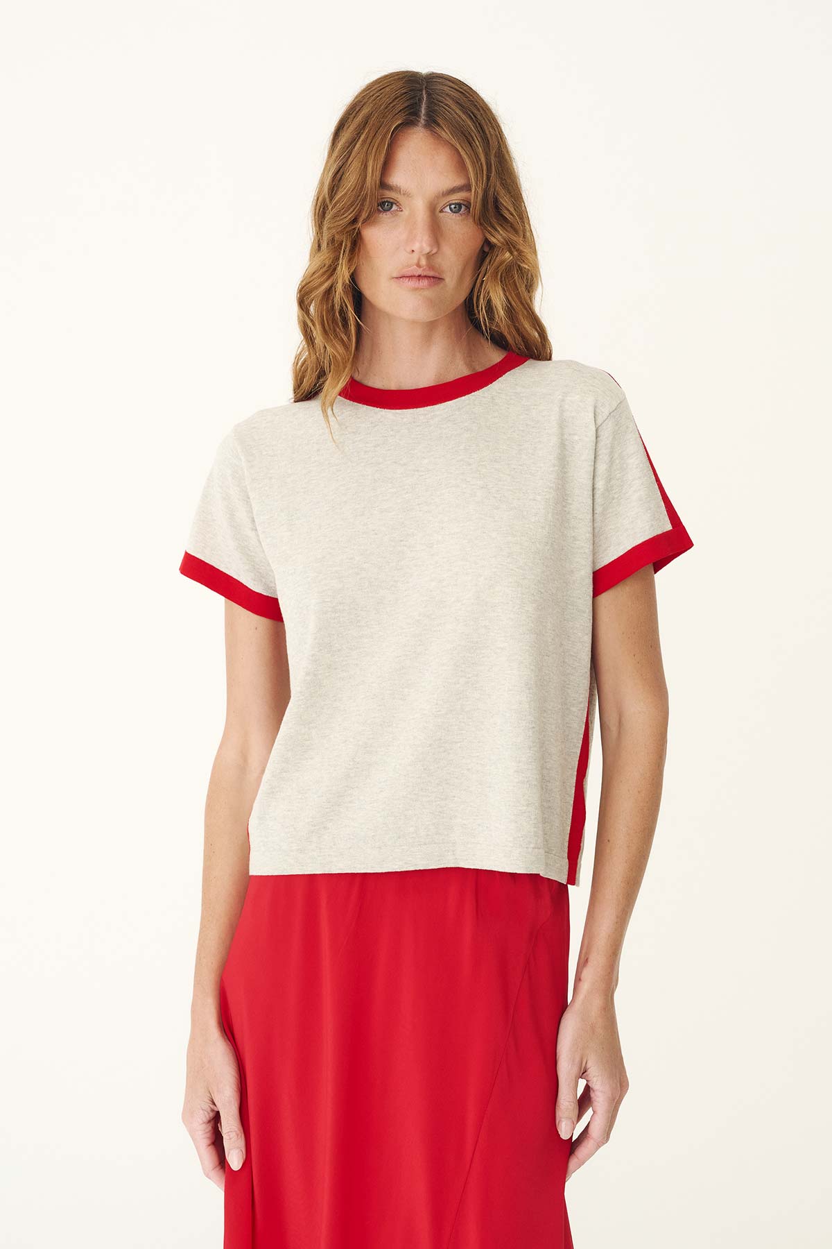 Rania Contrast Knit Tee