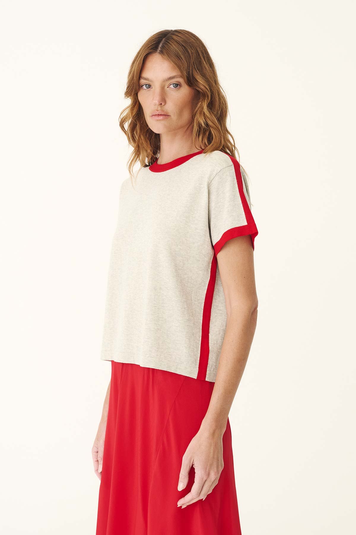 Rania Contrast Knit Tee