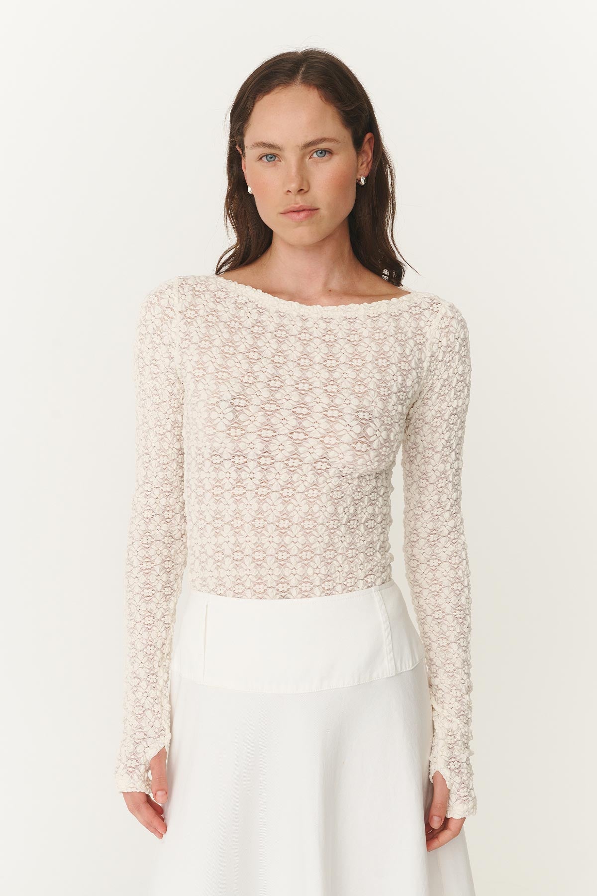Samantha Clover Lace Top in Creme | ROWIE Tops – ROWIE The Label