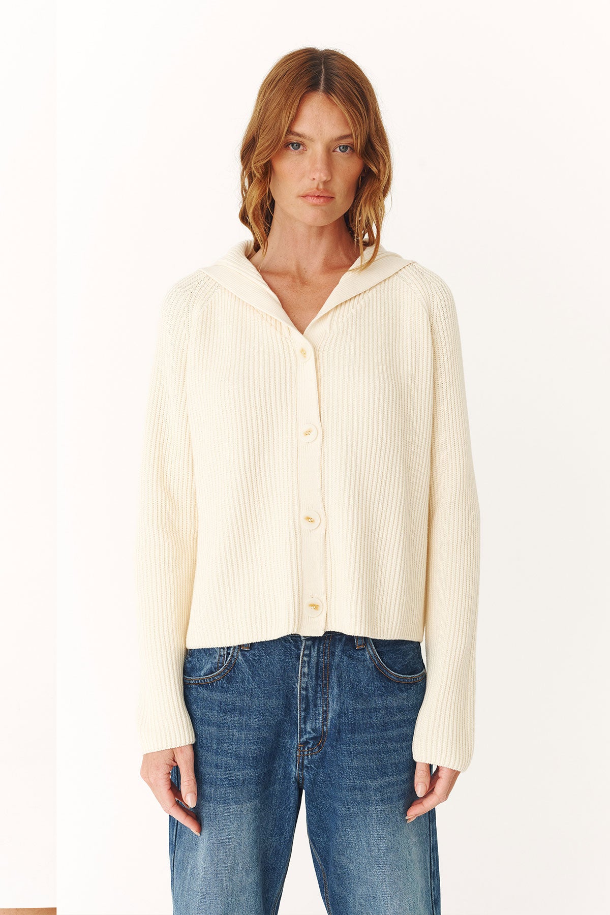 Saylor Knit Cardigan in Snow