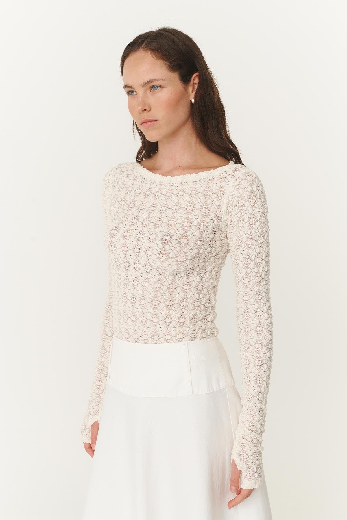 Samantha Clover Lace Top in Creme | ROWIE Tops – ROWIE The Label