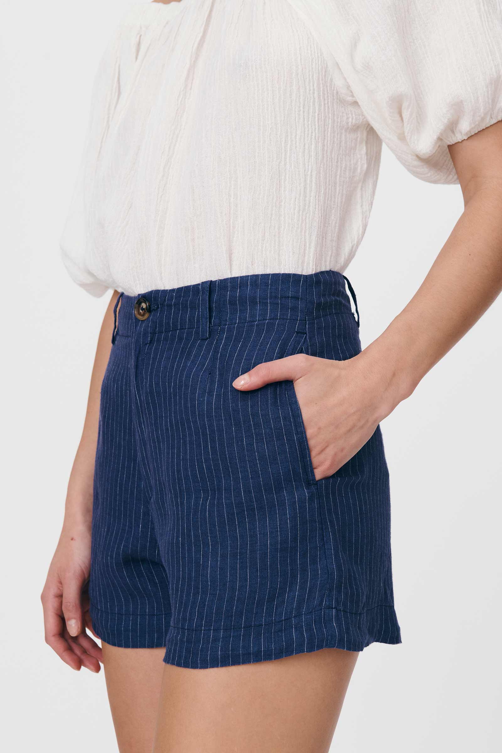 Sky Linen Shorts