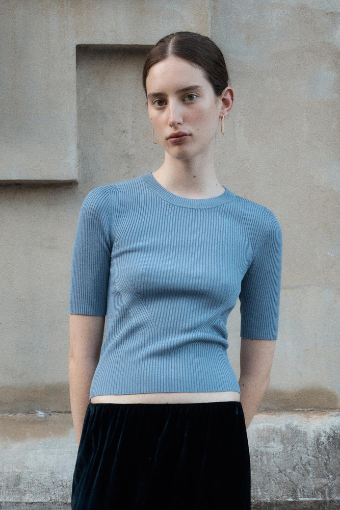 Stanley Knit Tee Silver Blue