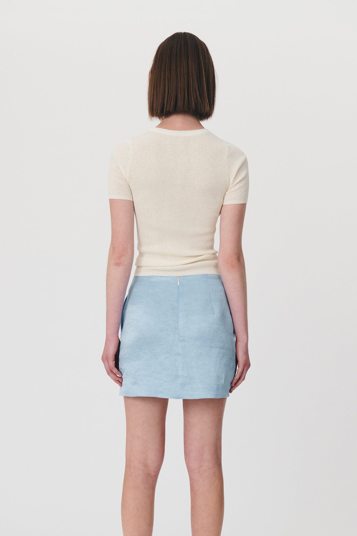 Tau Silk Linen Mini Skirt